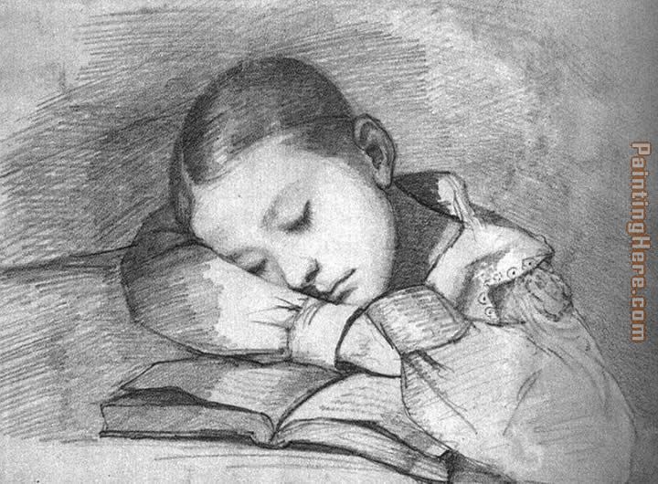 Portrait of Juliette Courbet as a Sleeping Child painting - Gustave Courbet Portrait of Juliette Courbet as a Sleeping Child art painting